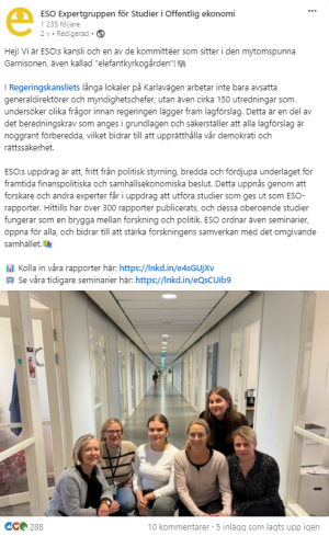 Kopia av ett linkedin inlägg med ESO och elefantkyrkogården.